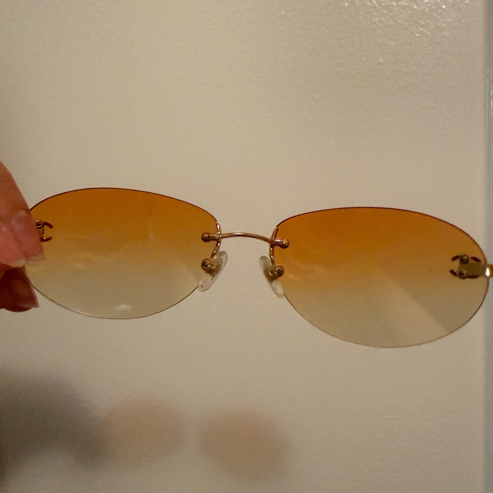 Chanel CC Logo Rimless Sunglasses - Picture 12 of 13